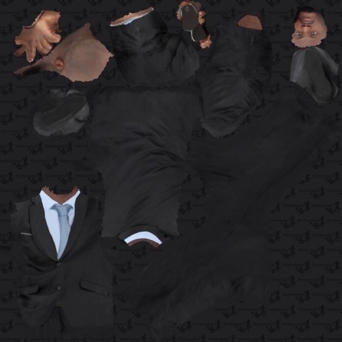 3D Man Suit Model Texture