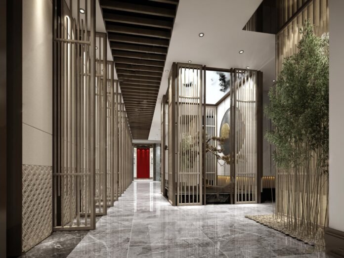 Homestay interior design vector