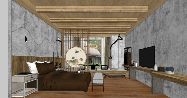 Homestay interior design vector