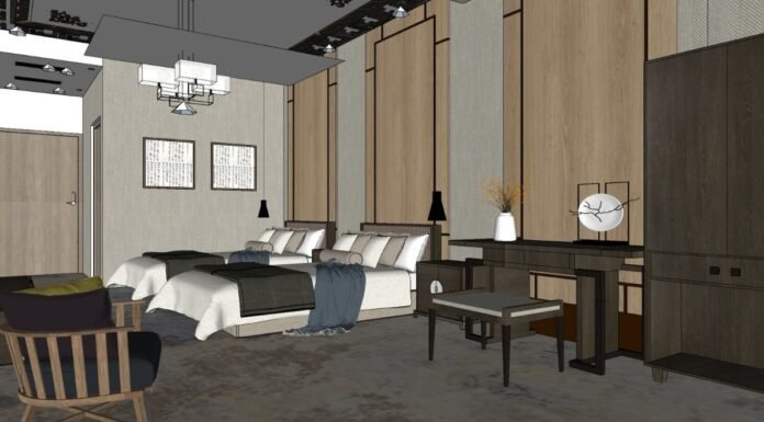 Homestay interior design vector