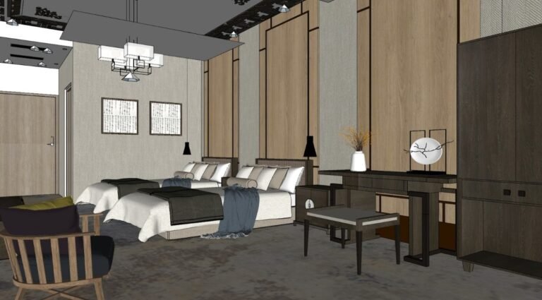 Homestay interior design vector