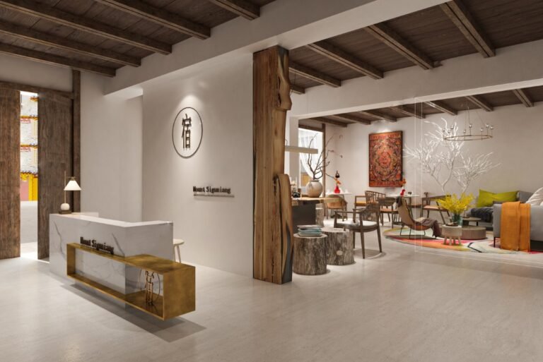 Homestay interior design vector