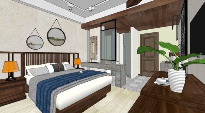Homestay interior design vector