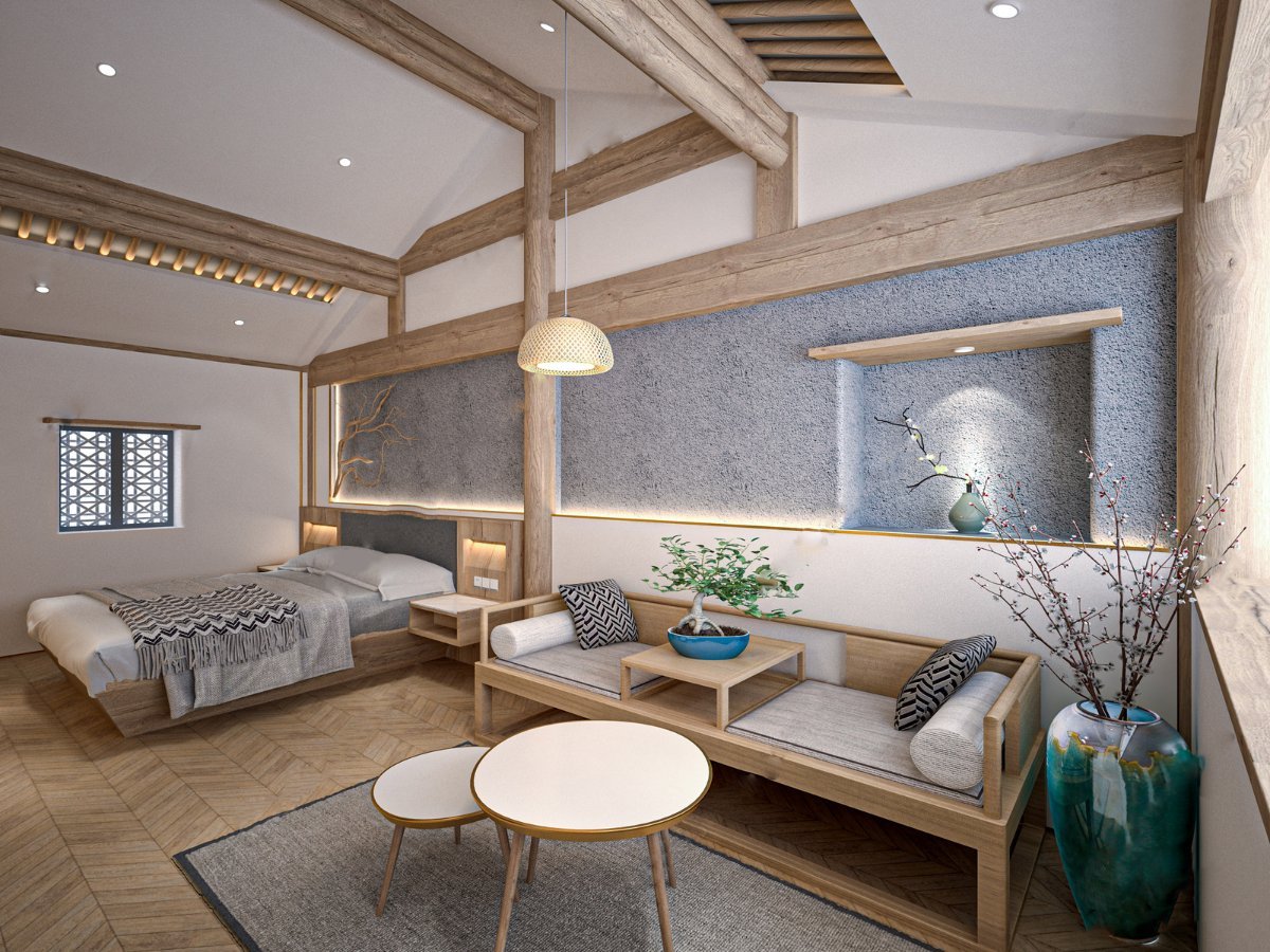 Homestay Interior Design Vector