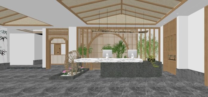 Homestay interior design vector