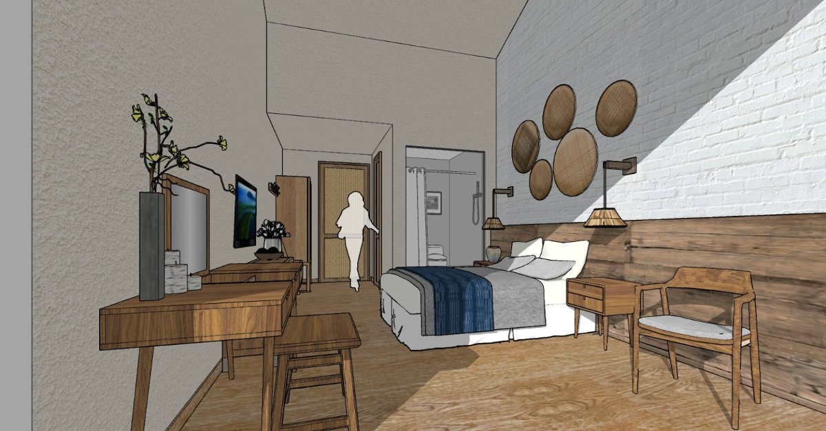 Homestay interior design vector