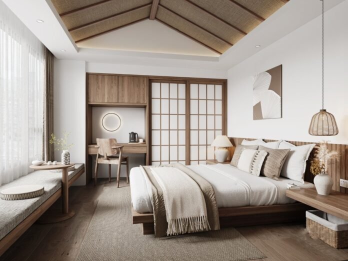 Homestay interior design vector