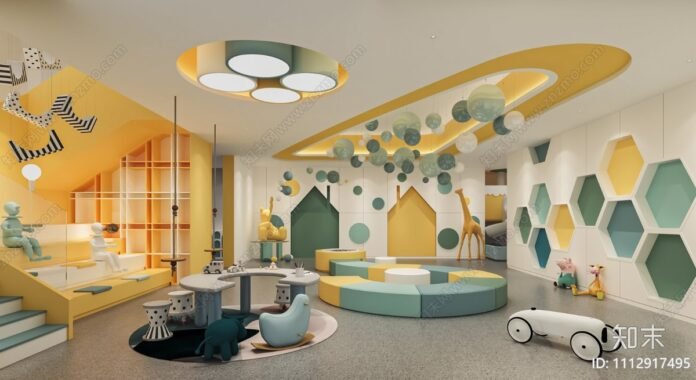 Vibrant kindergarten interior design