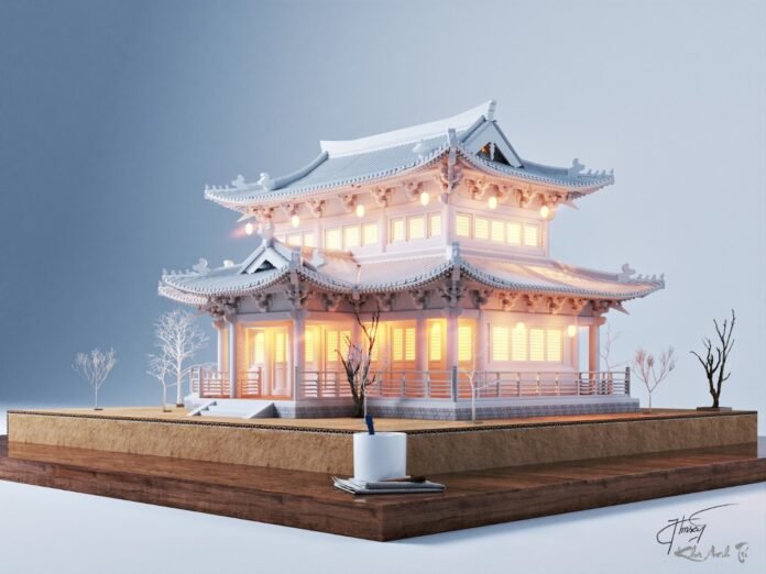 Traditional Asian Temple 3D Model
