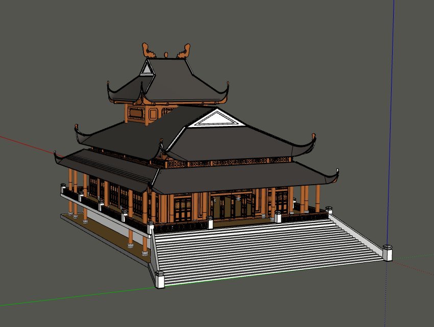 Traditional Chinese Temple 3D Model