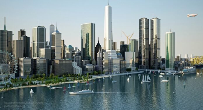 Urban cityscape 3D model