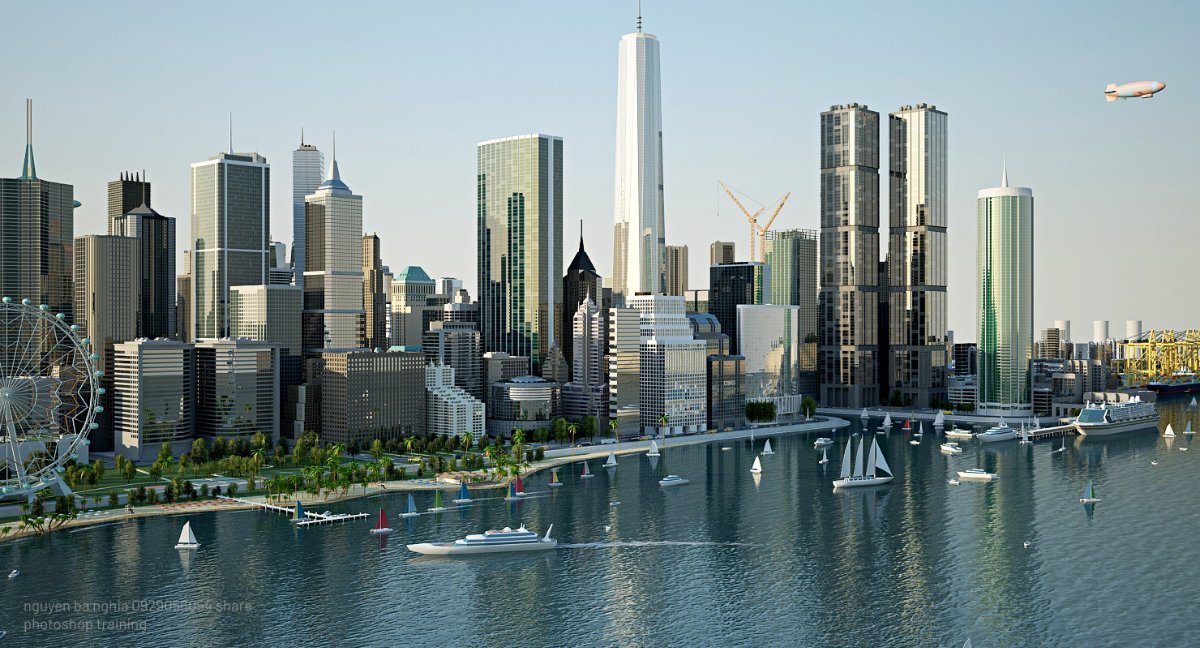 Urban cityscape 3D model